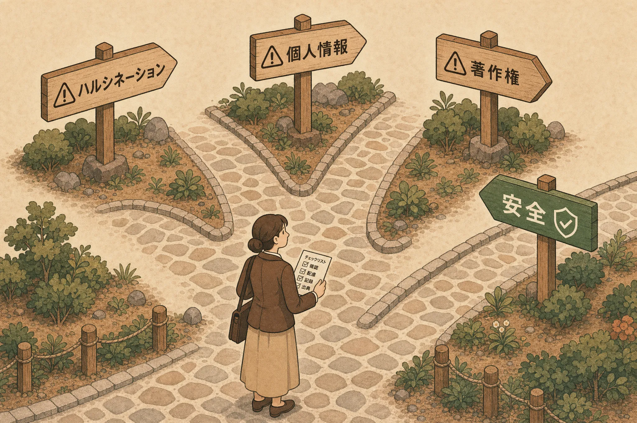 AI活用で気をつけたい3つの落とし穴|ハルシネーション・個人情報・著作権